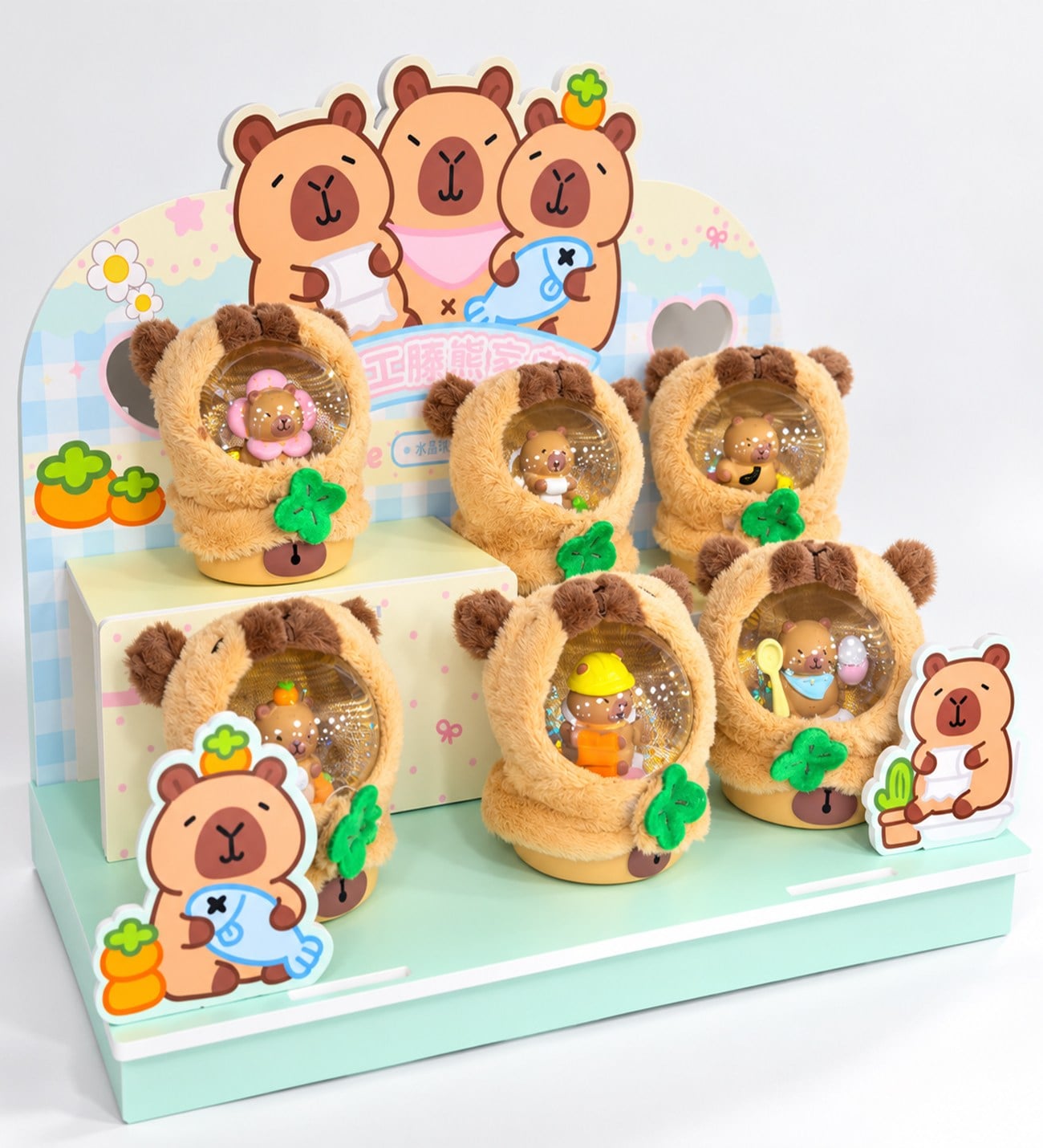 BM-2720 Capybara Midi Boy Peluşlu Işıklı Kar Küresi x 6