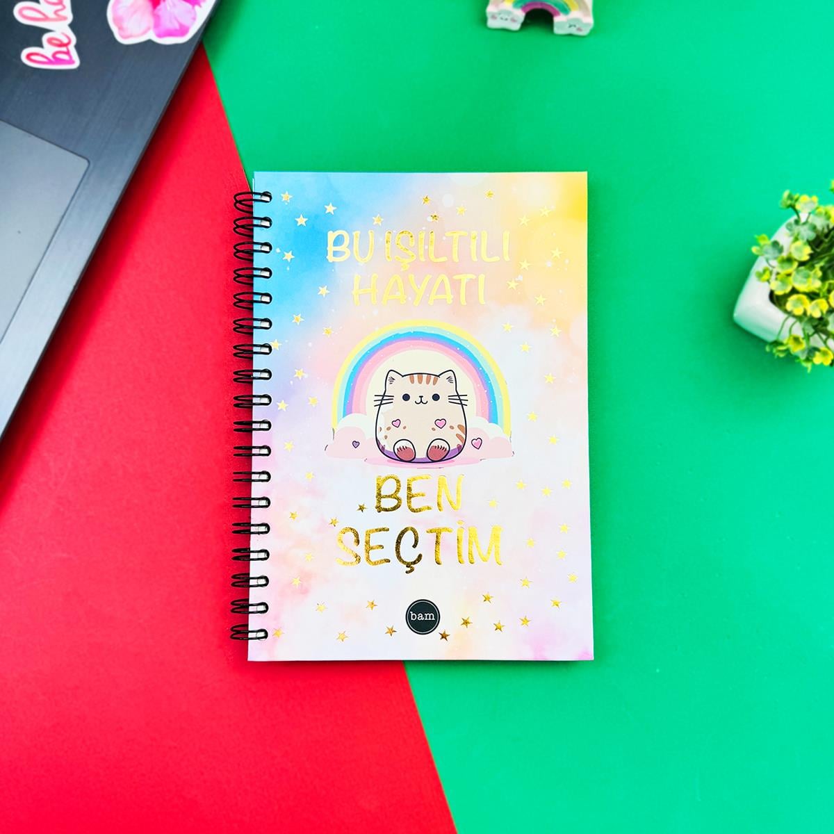 Bu Işıltılı Hayatı Ben Seçtim Tasarımlı Spiralli Defter