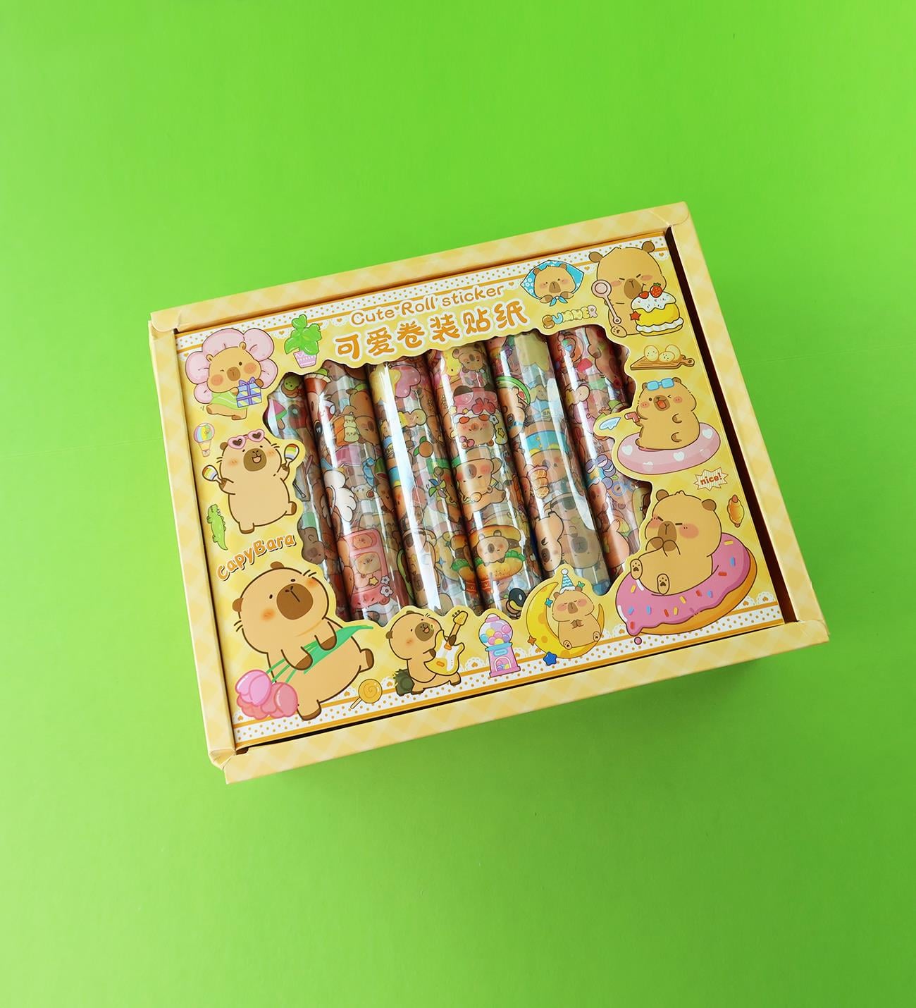 Capybara Rulo Şeffaf  Sticker 18,5 X 54 cm x24