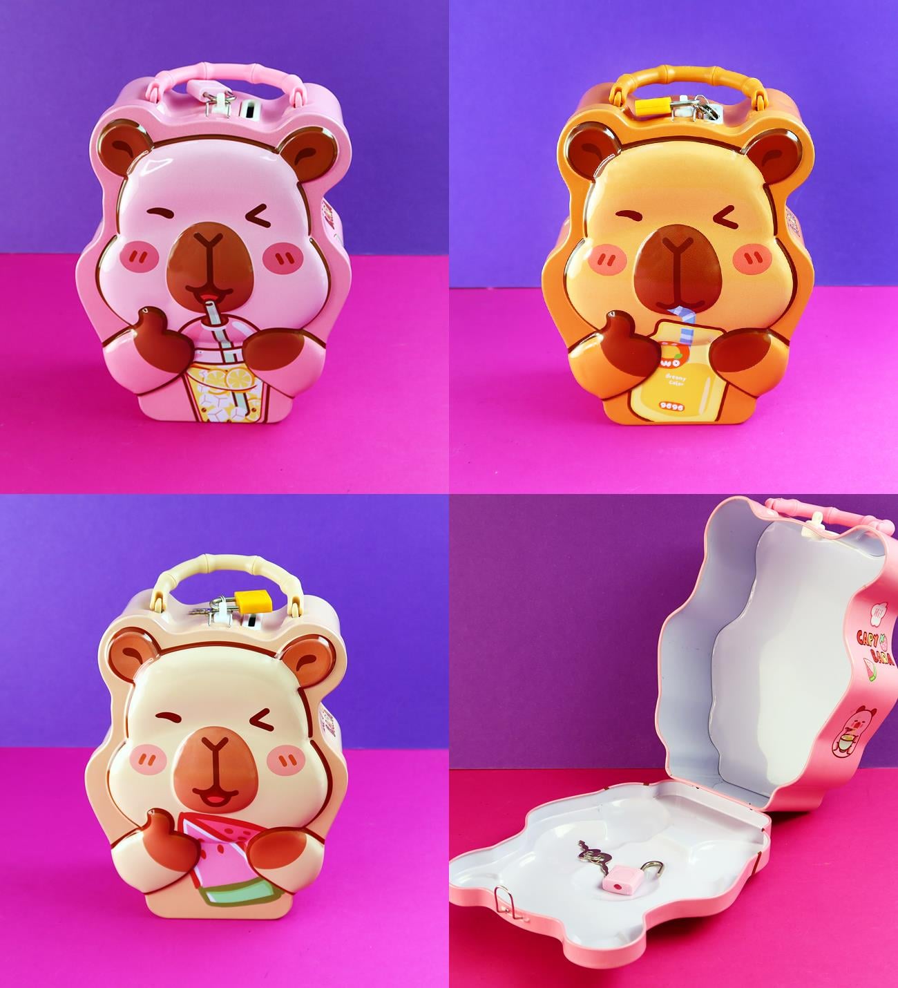 Capybara Tasarımlı Teneke Kumbara