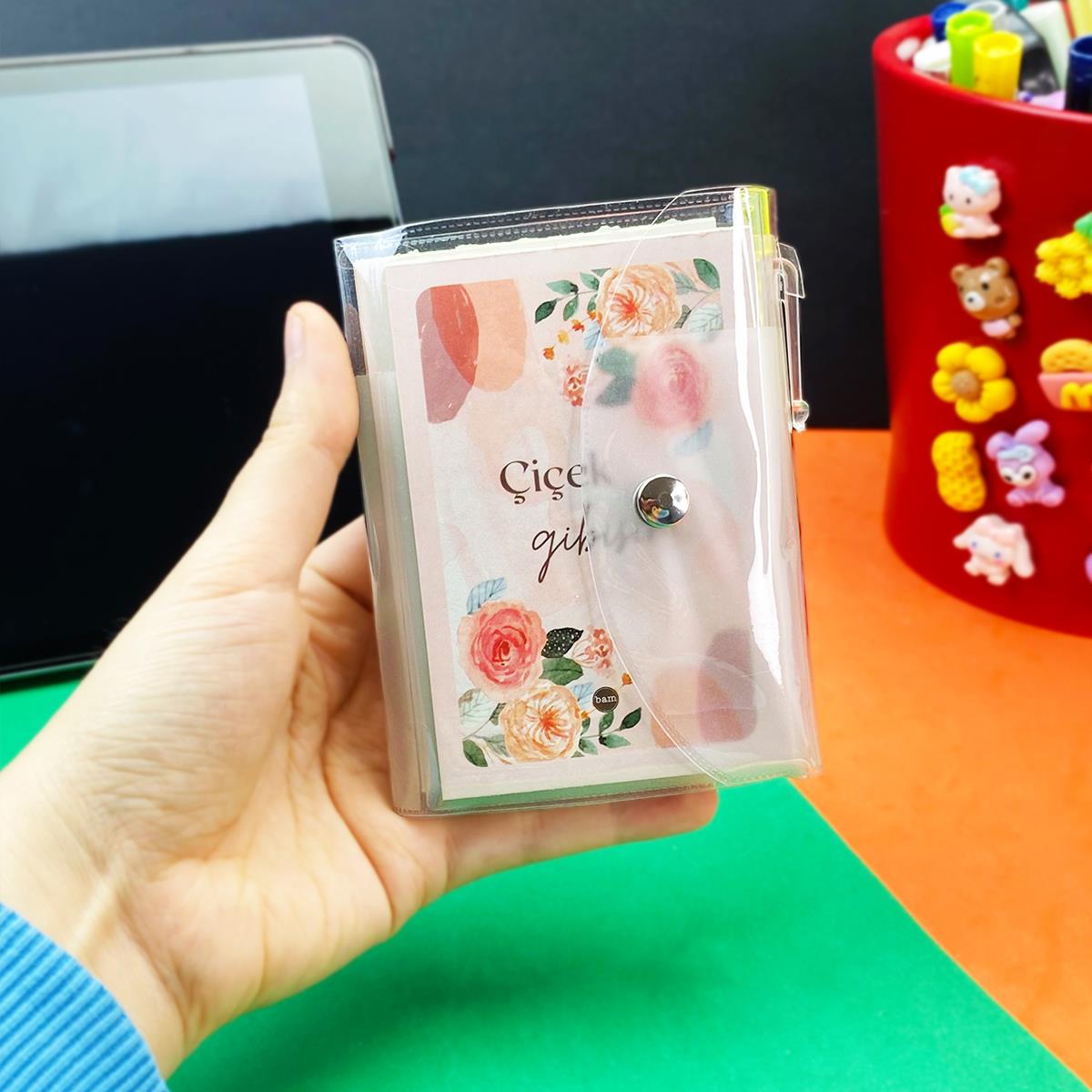 Çiçek Gibisin Tasarımlı Kalemli PP Mini Çanta Defter