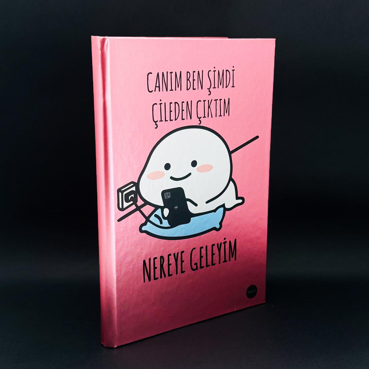 Çileden Çıktım Tasarımlı Metal Kapaklı Lastikli Defter
