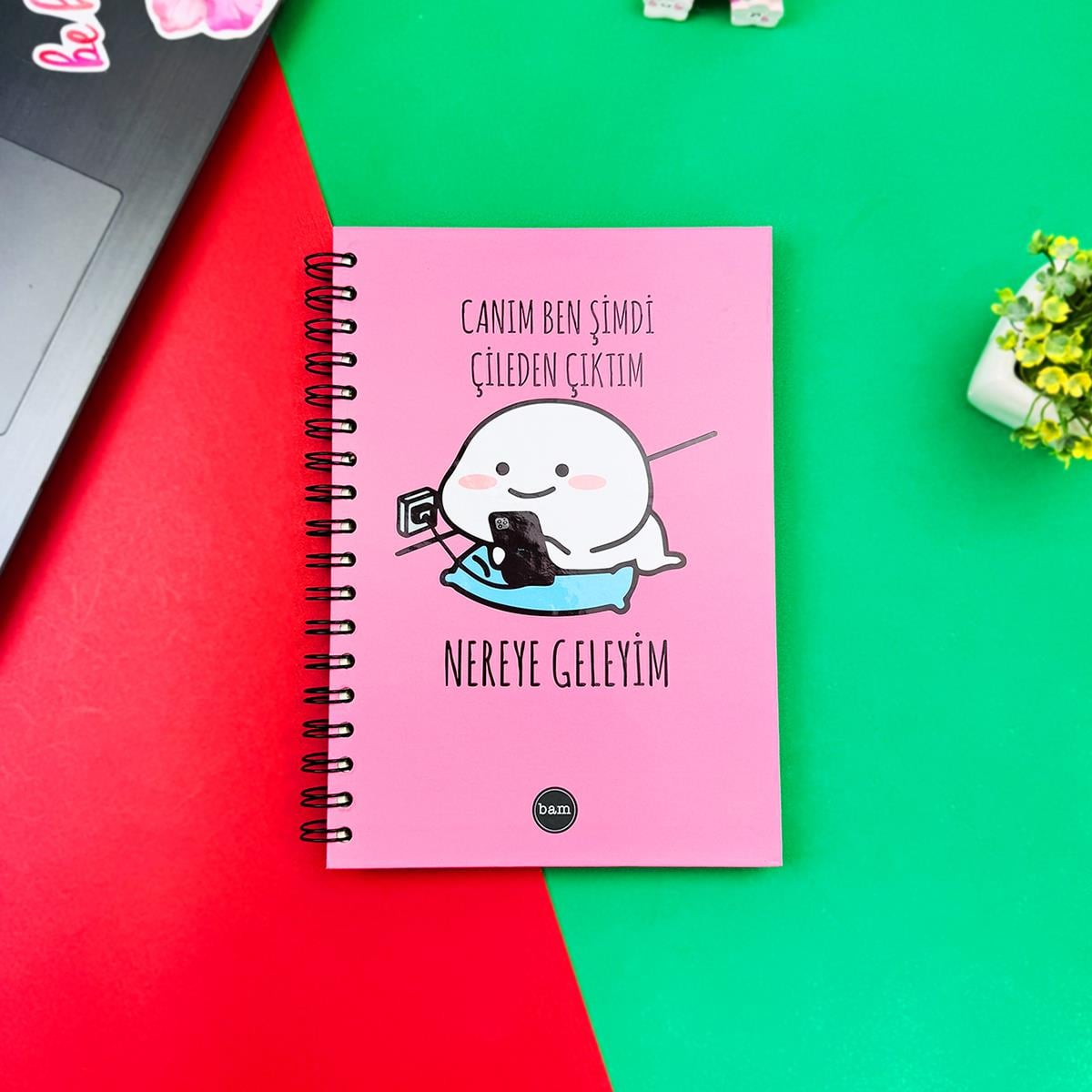 Çileden Çıktım Tasarımlı Spiralli Defter