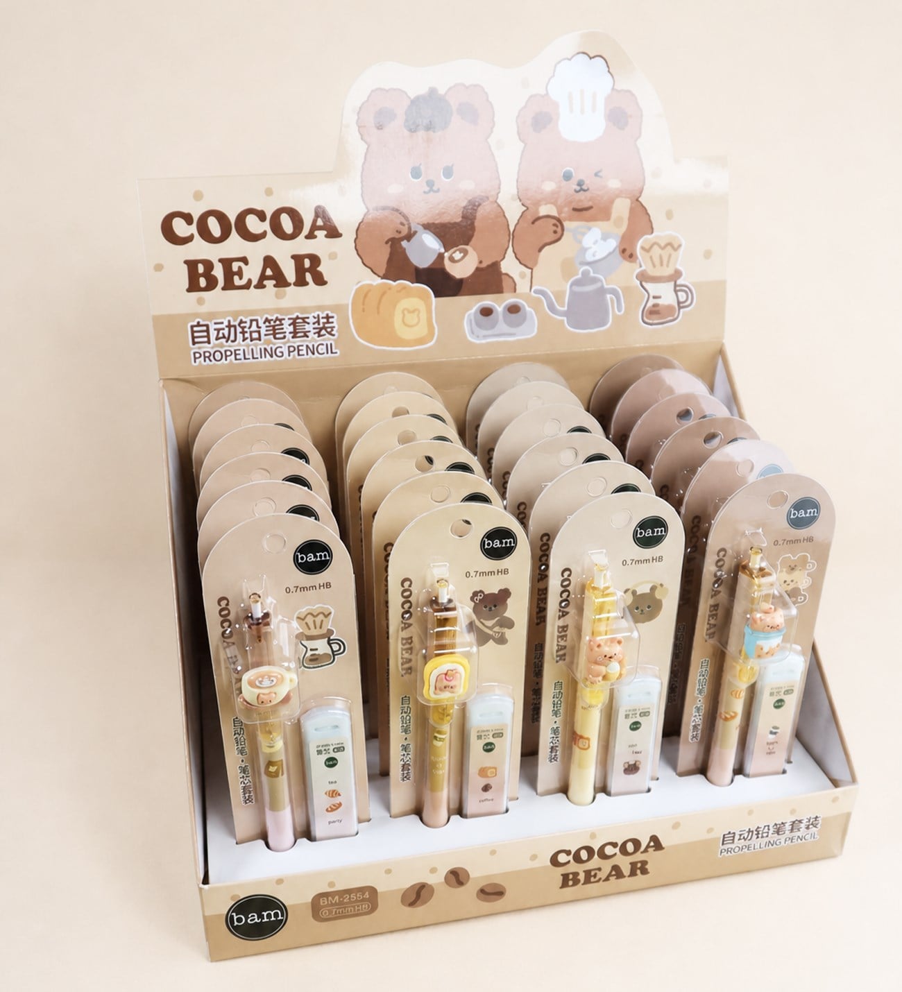 BM-2554 Coco bear uçlu kalem ve uç set x24