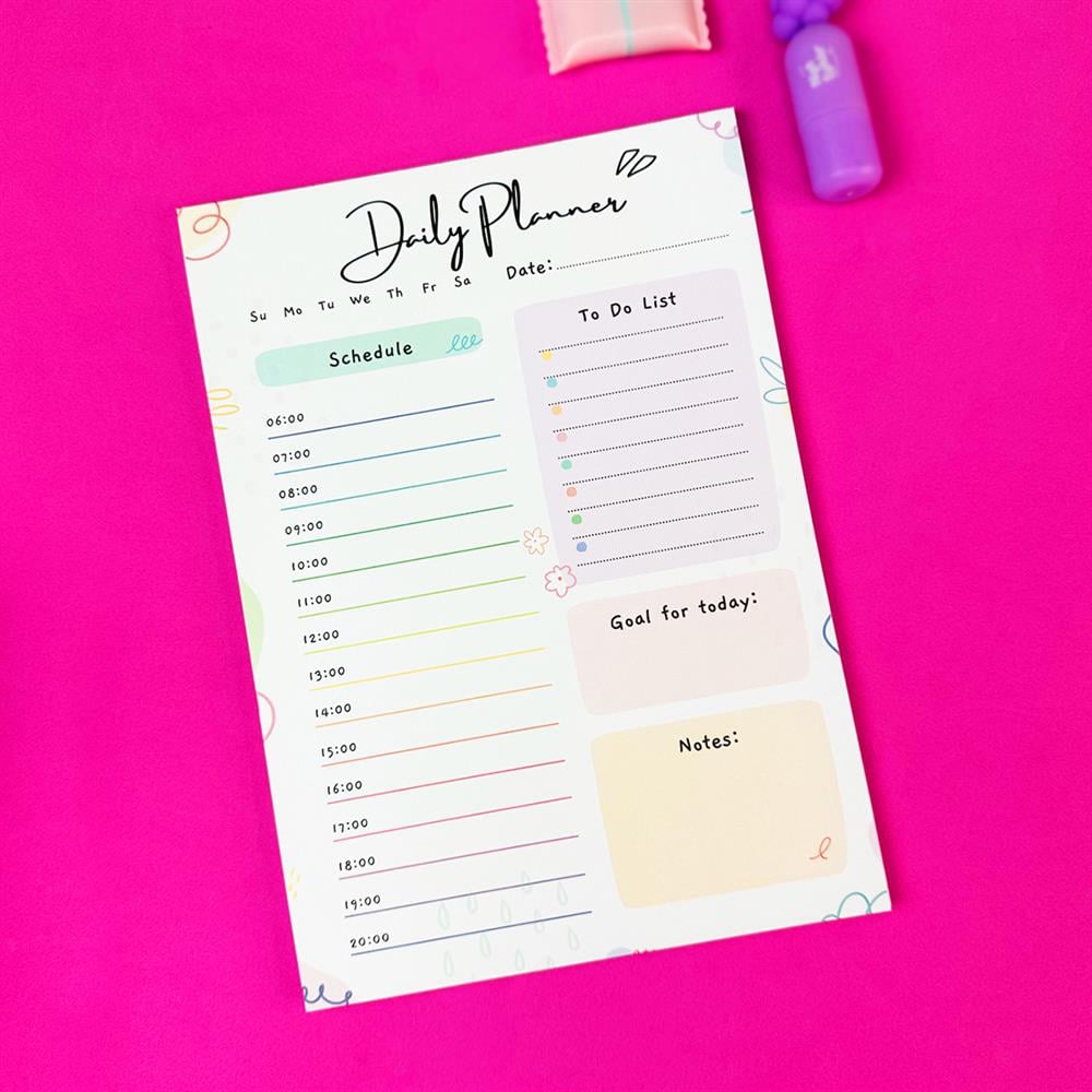 Daily Planner Klavye Önü Haftalık Planlayıcı
