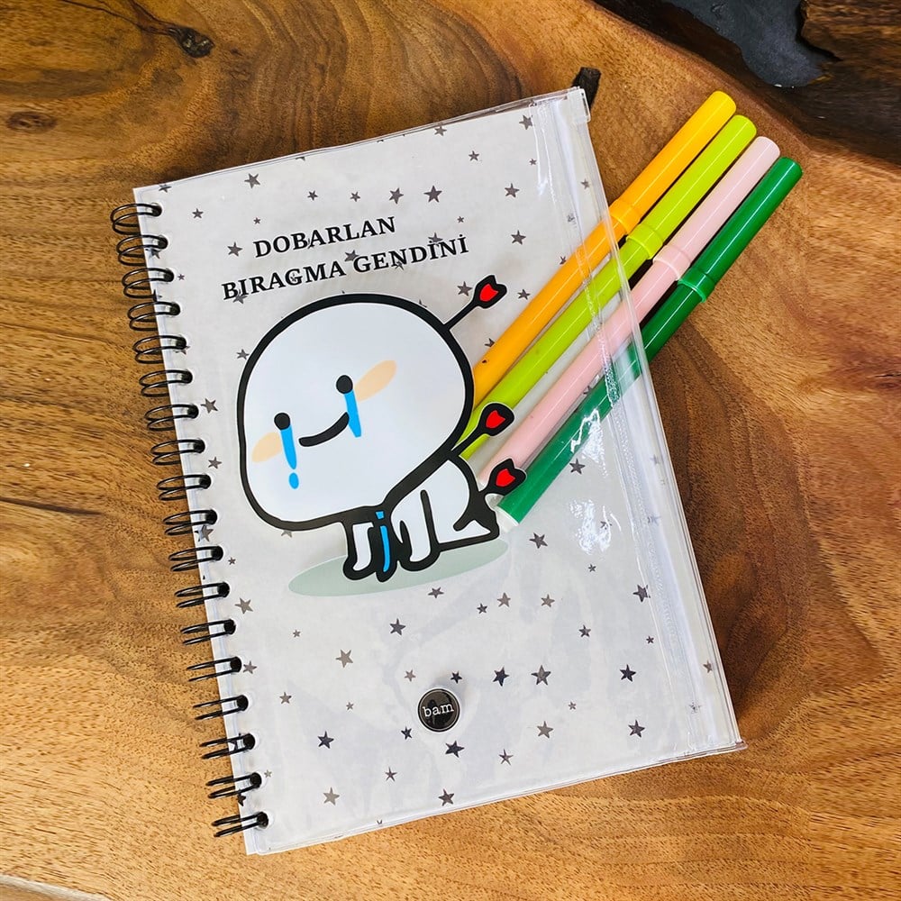 Dobarlan Bıragma Gendini Tasarımlı Çanta Kapaklı Spiralli Defter