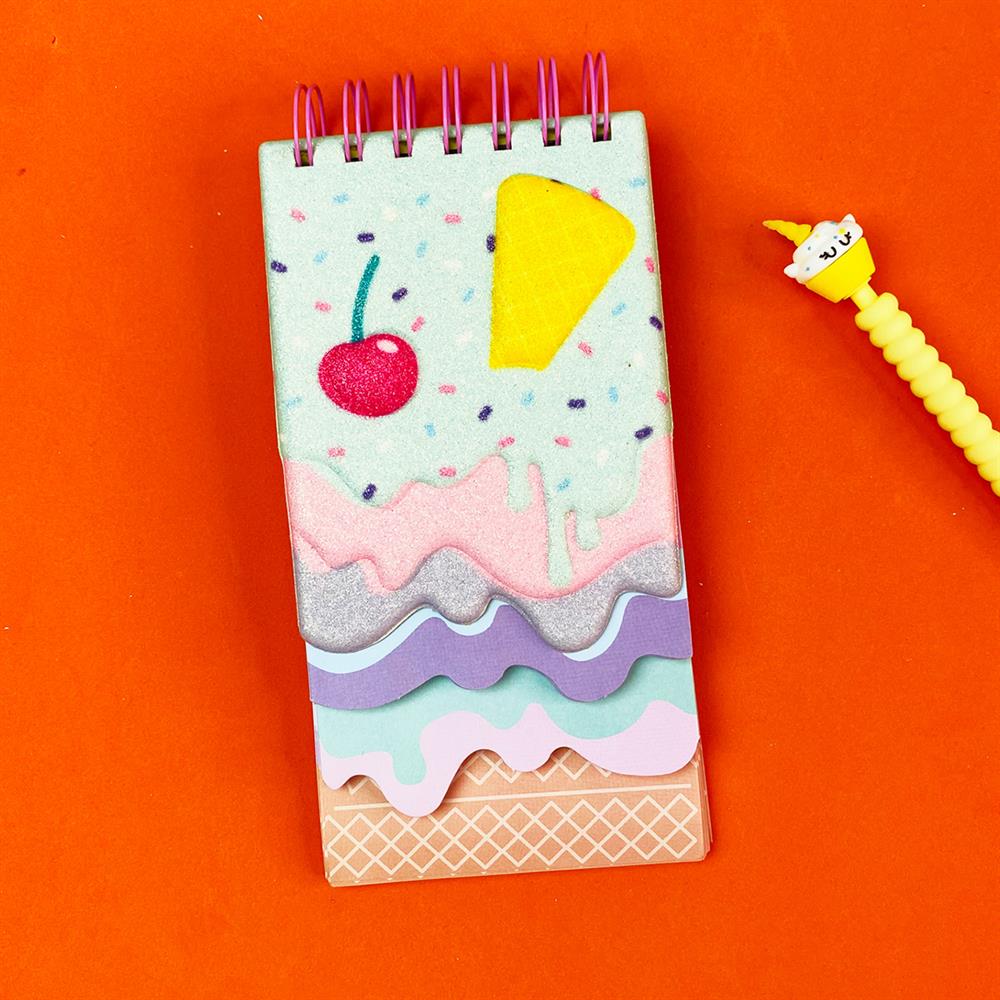 Dondurma Tasarımlı Kabartmalı Defter