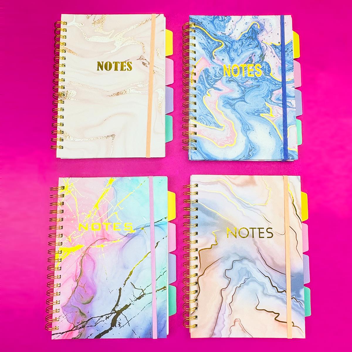 Ebruli Tasarımlı 4 Bölmeli Haftalık Planlayıcı Defter