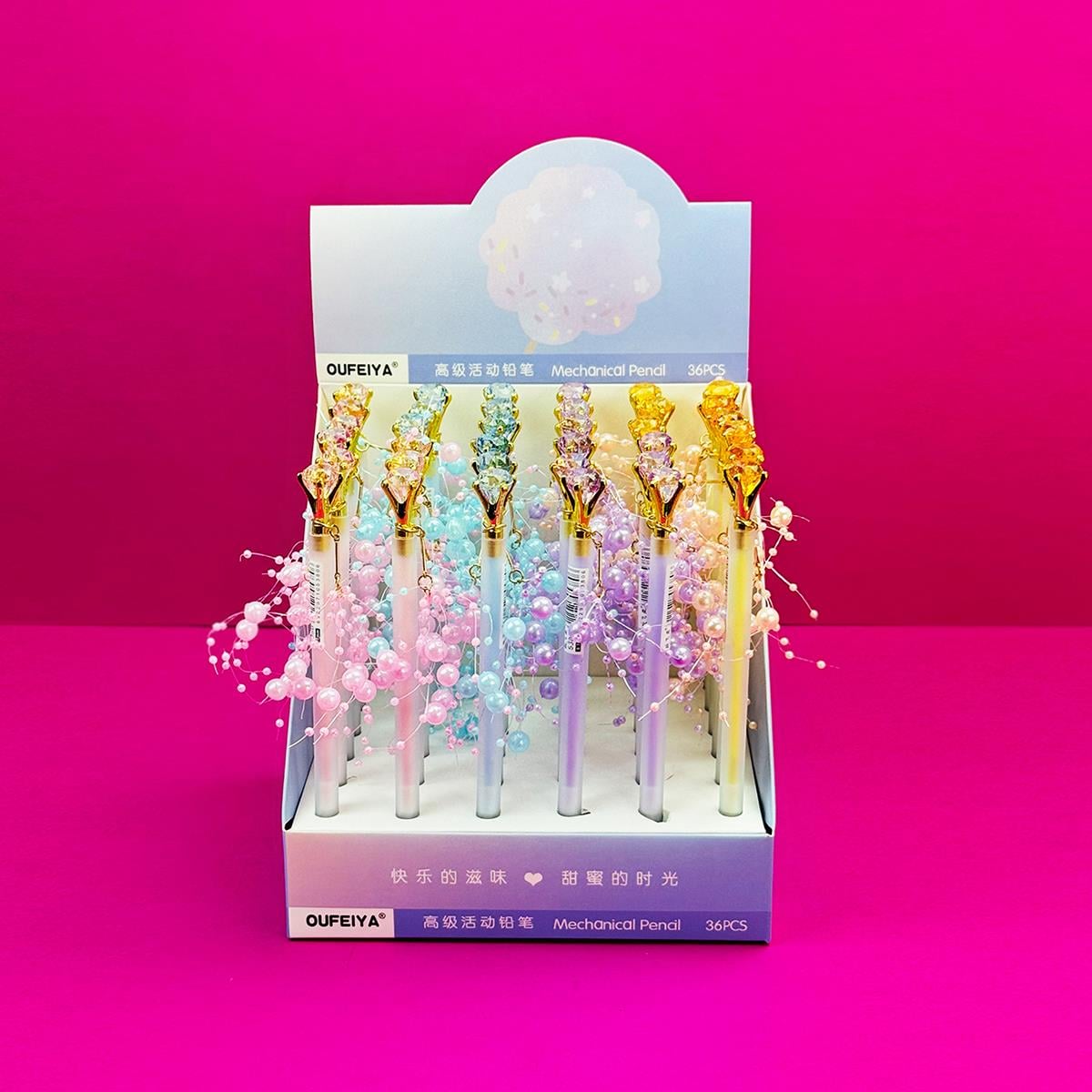 Elmas Başlıklı Boncuklu 0.7 Uçlu Kalem x36