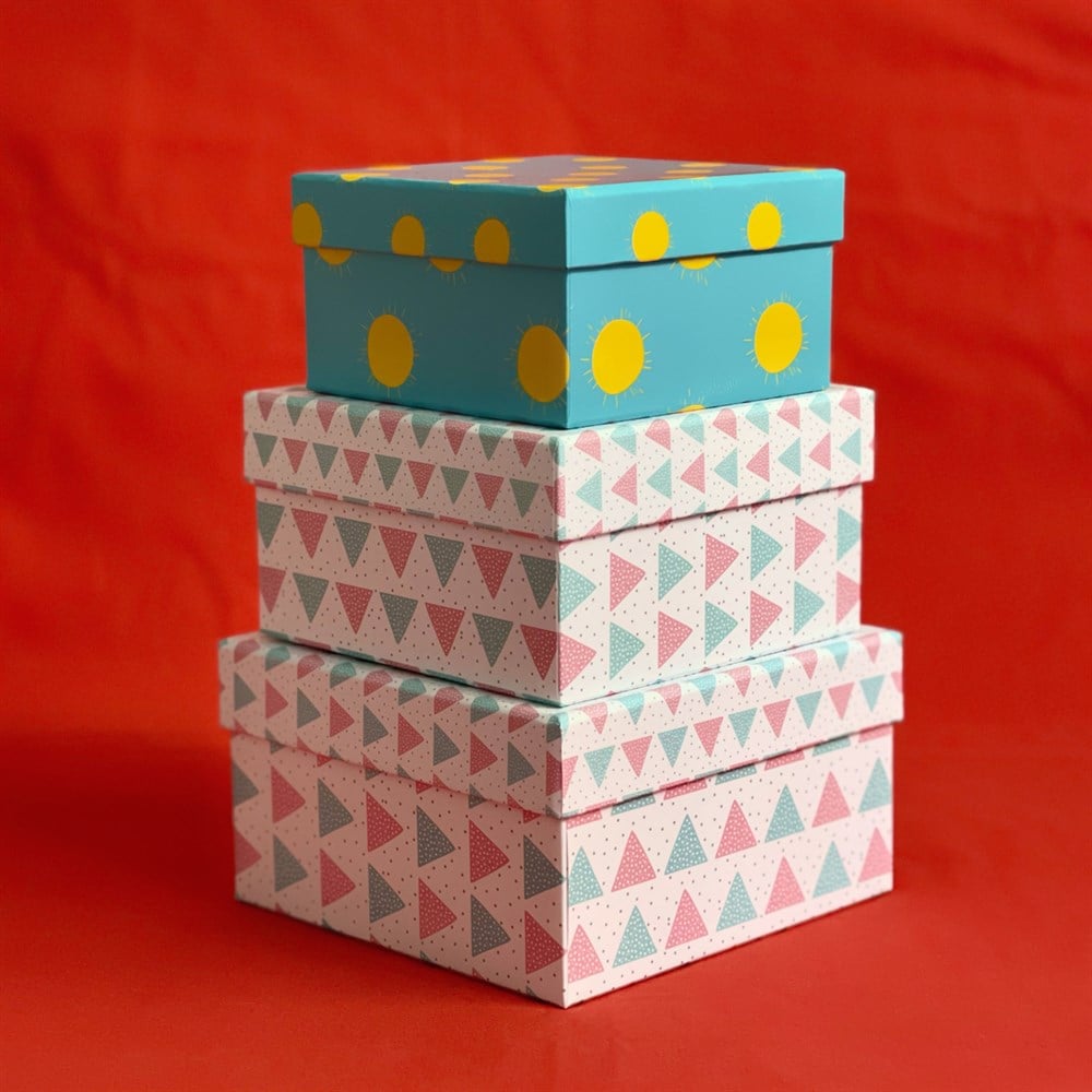 Etnik Tasarımlı 3'lü Kutu