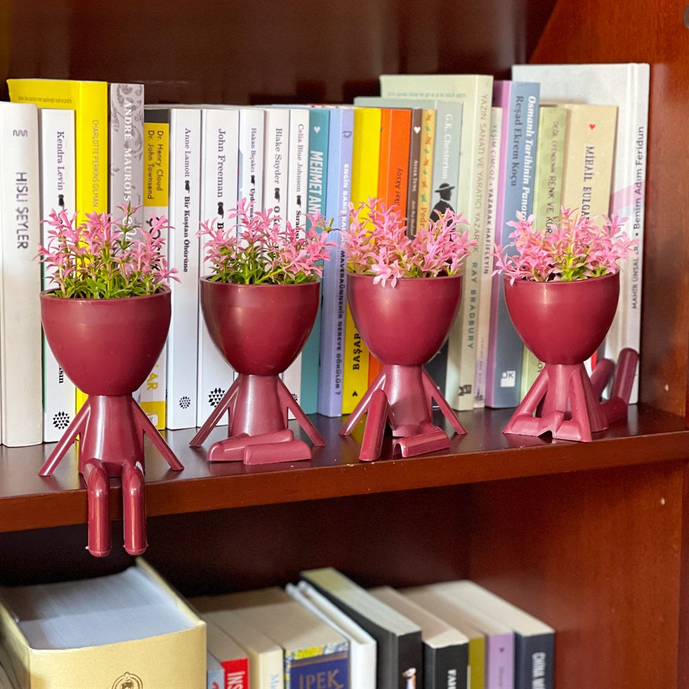 Figür Saksıda Çiçek