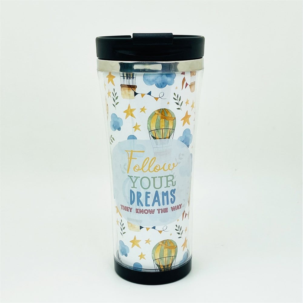 Follow Your Dreams Balon Tasarımlı 400 Ml Kağıt Termos