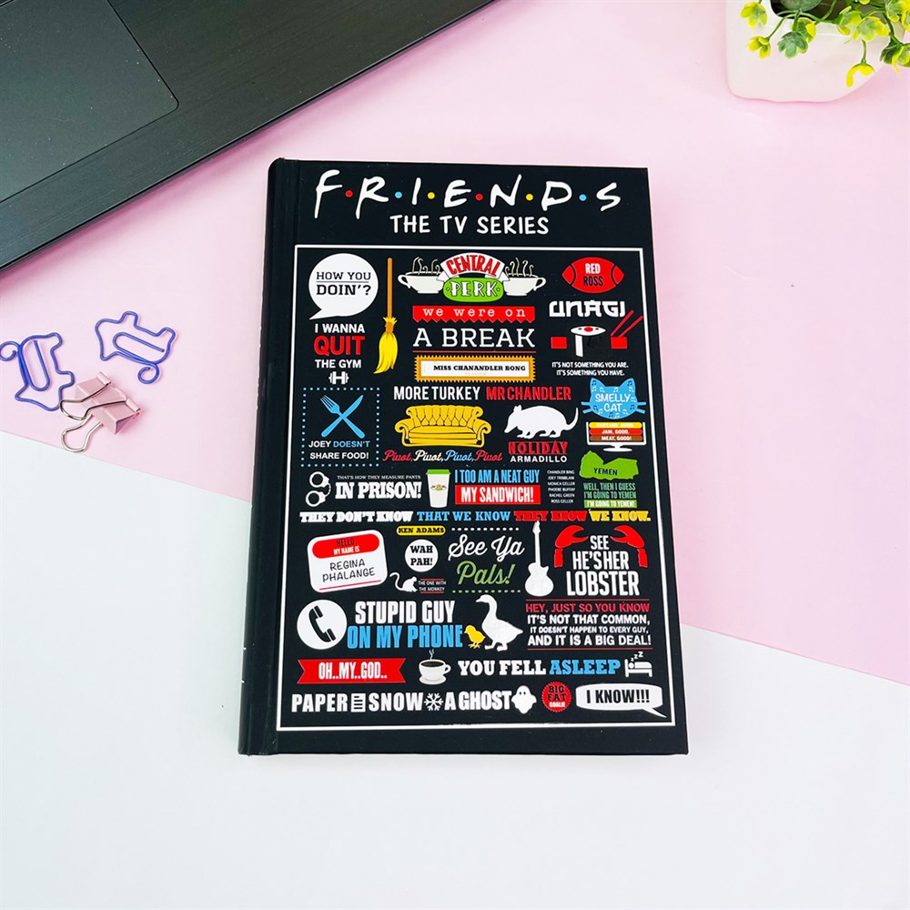 Friends Tasarımlı Kalın Kitap Görünümlü Defter