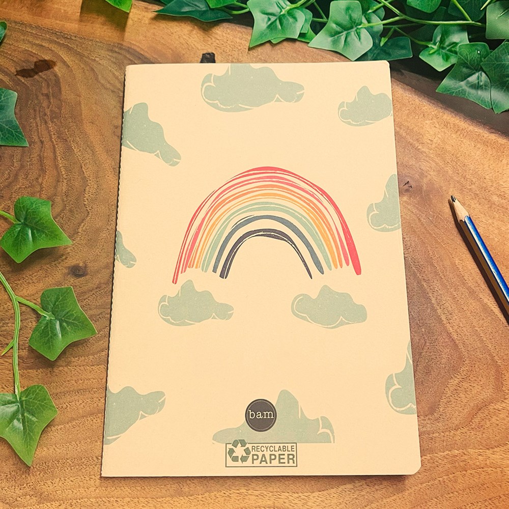 Gökkuşağı Tasarımlı Geri Dönüşümlü Kraft Defter