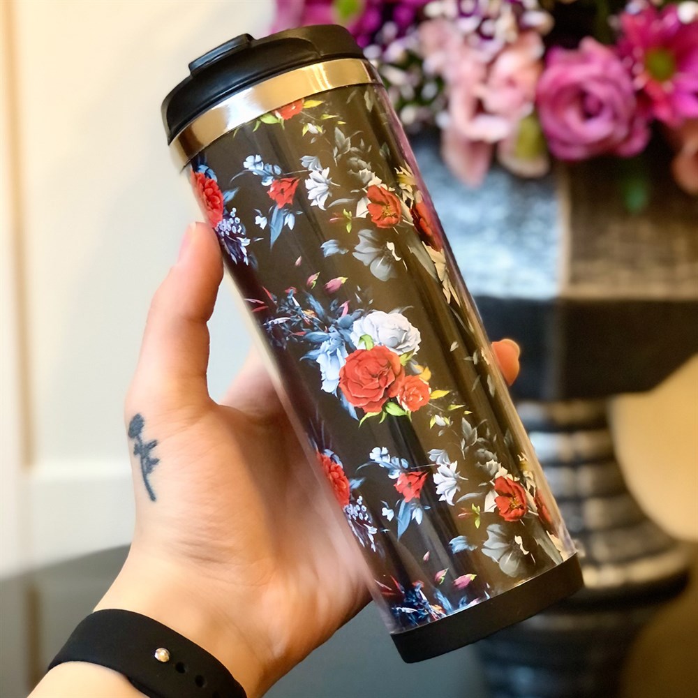 Gül Tasarımlı 400 Ml Mug Bardak