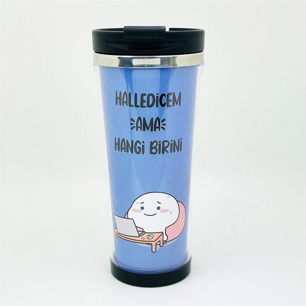 Halledicem Ama Hangi Birini  Tasarımlı 400 Ml Kağıt Termos