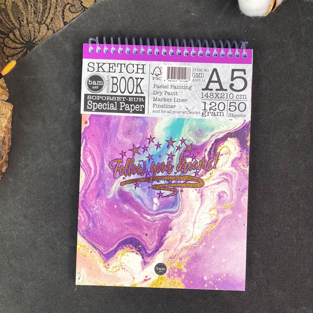 Hayallerinin Peşinden Git Tasarımlı A5 Sketchbook