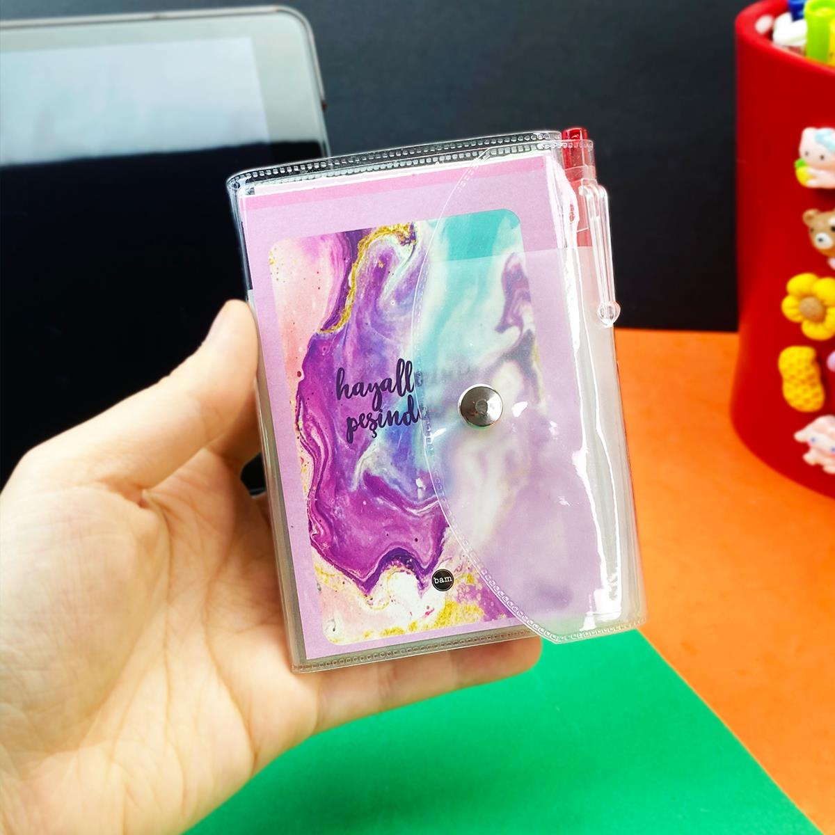 Hayallerinin Peşinden Git Tasarımlı Kalemli PP Mini Çanta Defter