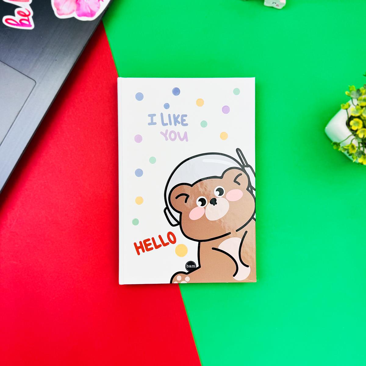 Hello Bear Tasarımlı Lastikli Defter