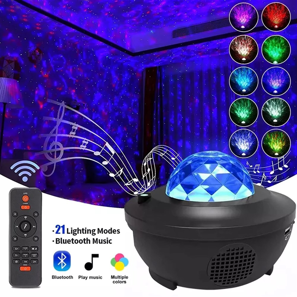 Hoparlörlü Bluetooth Özellikli Projektör Space Işık