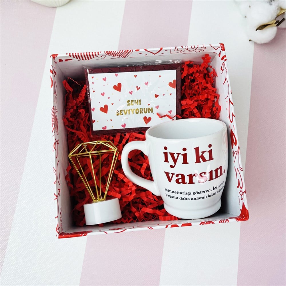 I Love You Tasarımlı Mini Hediye Seti