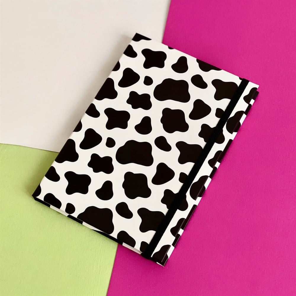 İnek Tasarımlı Lastikli Defter