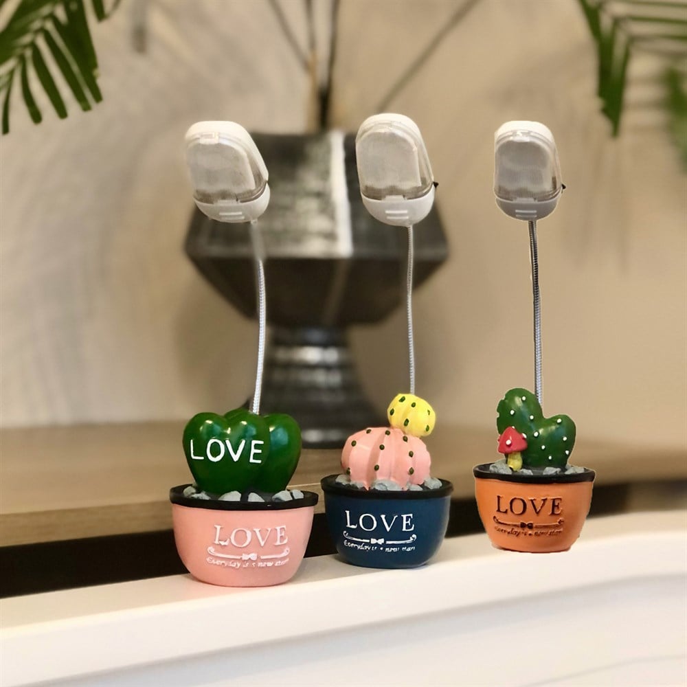 Kaktüs Işıklı Masa Lambası