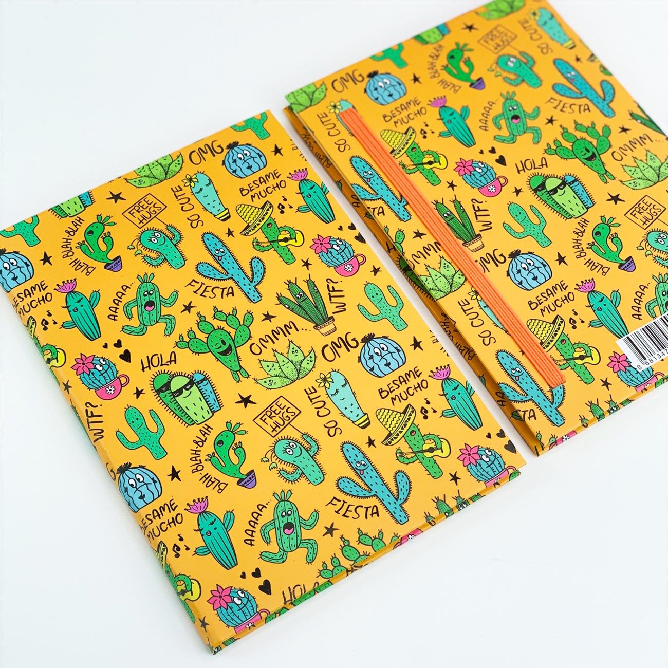 Kaktüs Tasarımlı Lastikli Defter