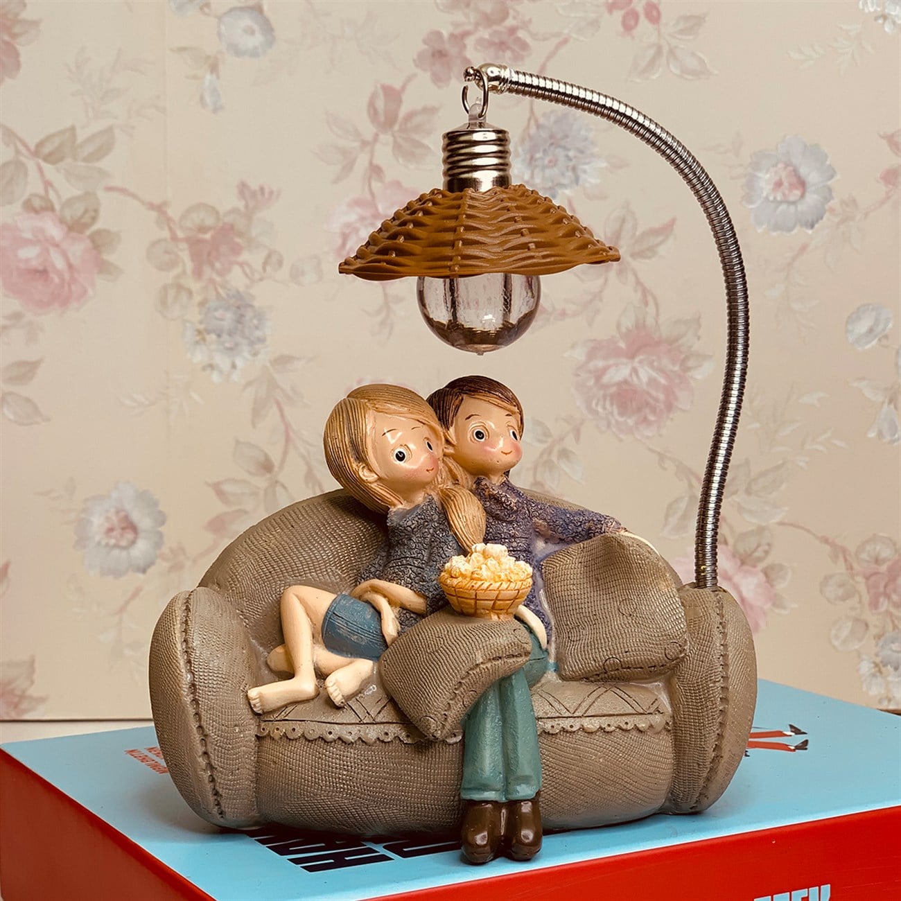 ''Table Lamp Lovers Sitting on the Sofa ''