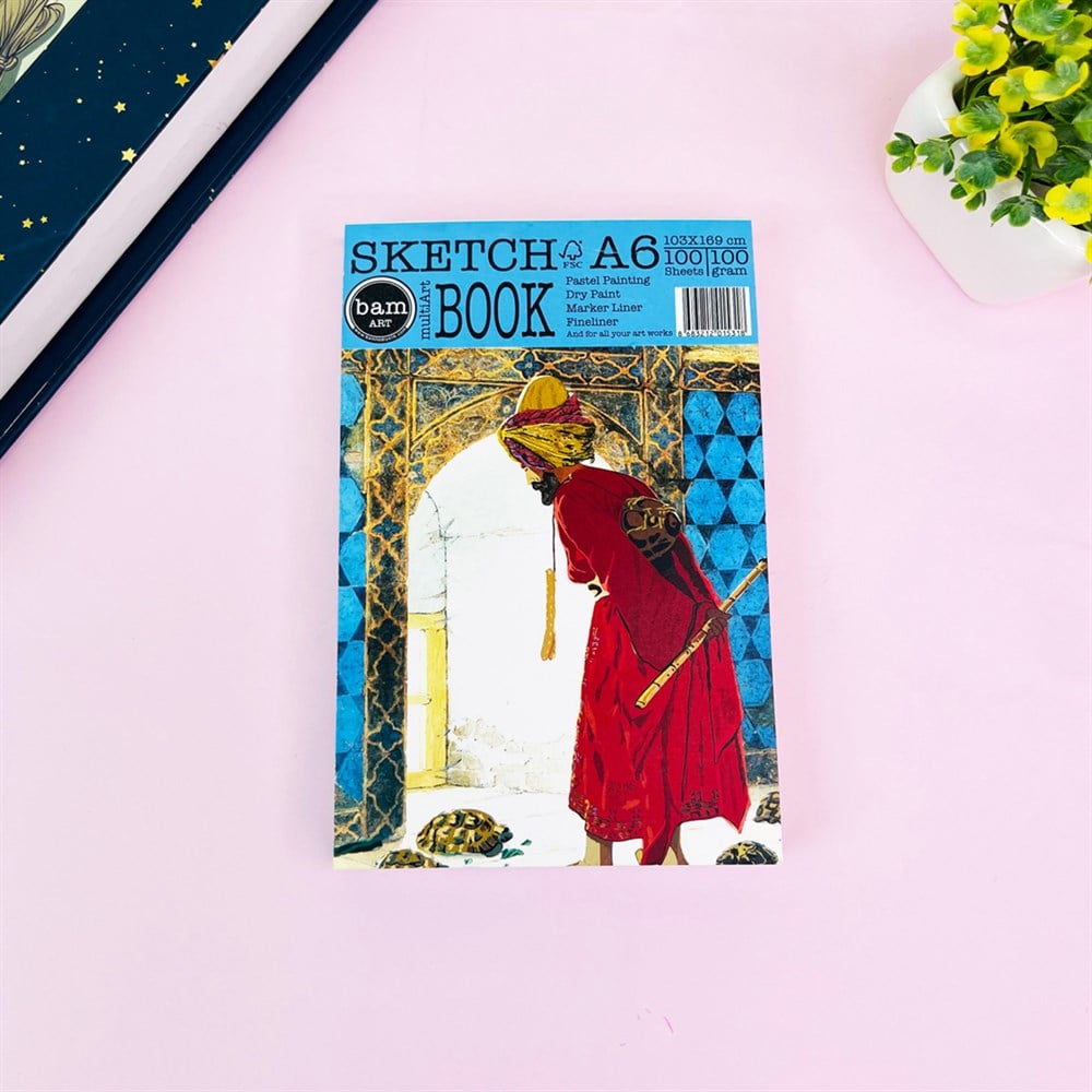 Kaplumağa Terbiyecesi  Tasarımlı A6 Sketch Book - Eskiz Defteri - 100 Gr - 100 Yaprak 