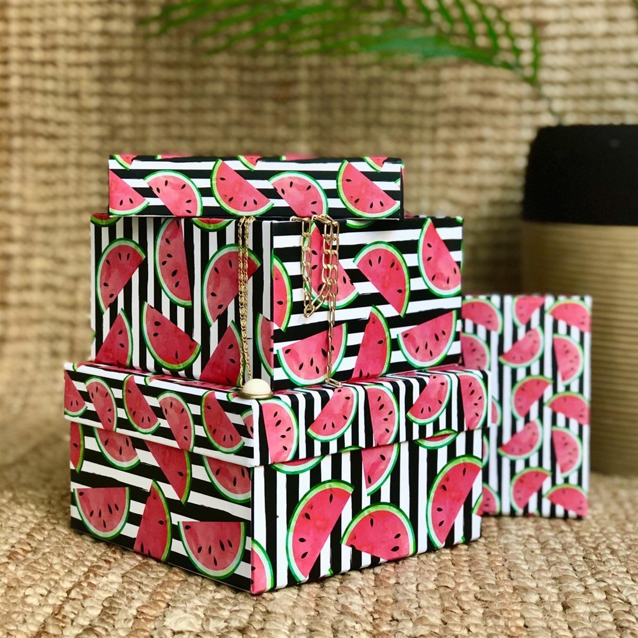 Karpuz Tasarımlı 3'lü Kutu