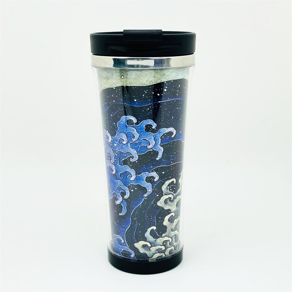 Katsushika Hokusai Kadınsı Dalga Tasarımlı 400 Ml Kağıt Termos