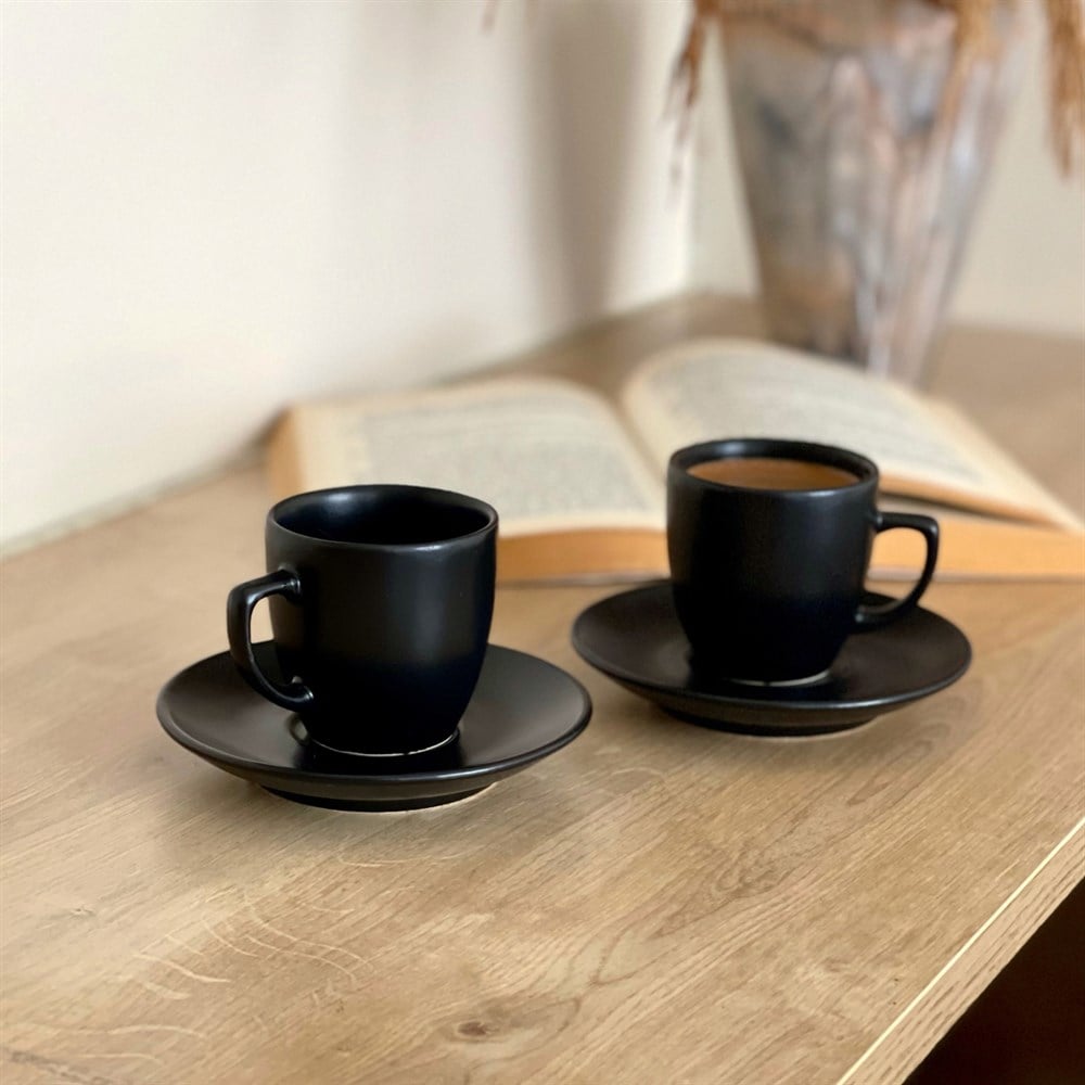 Keramika Turkish Coffee Cup & Saucer Black