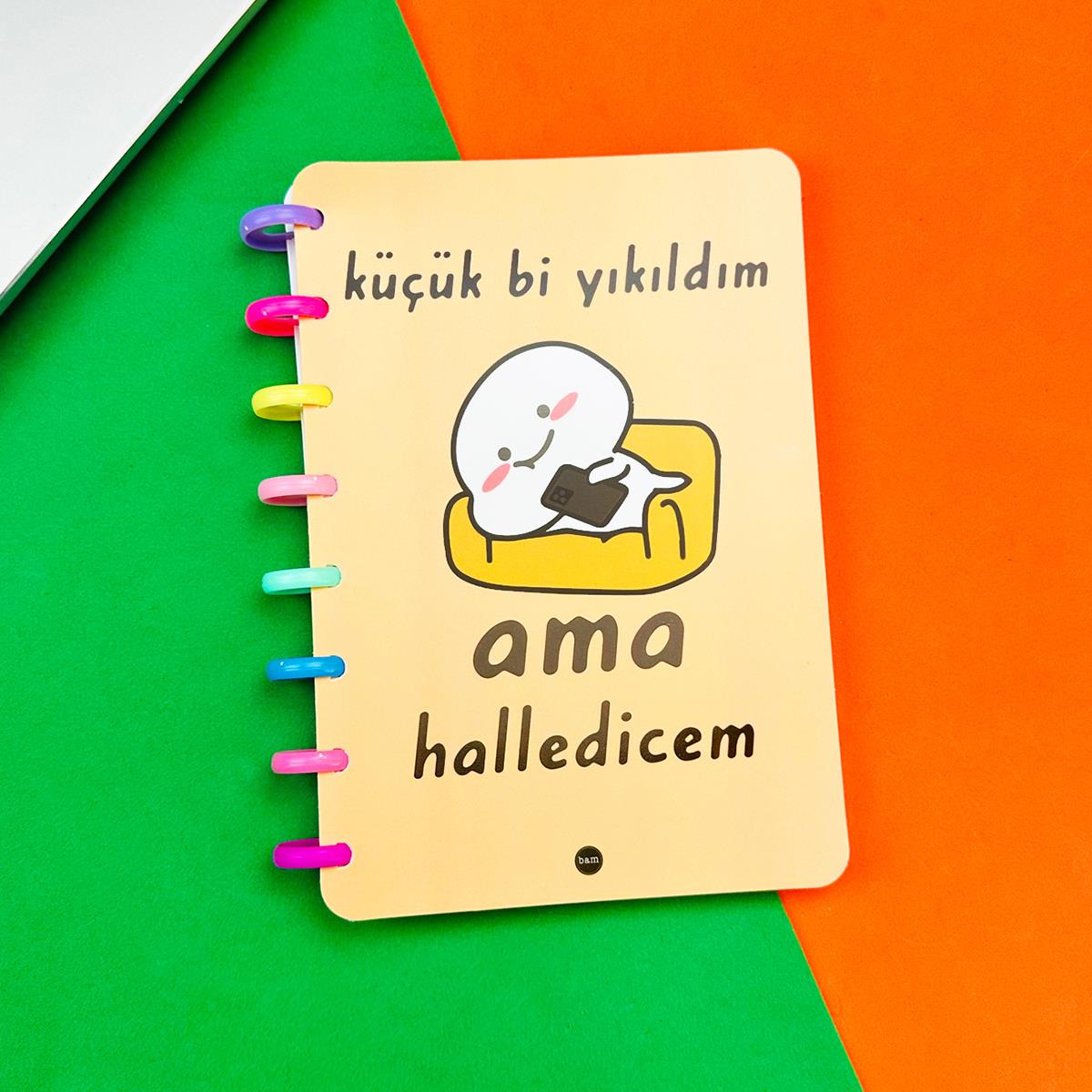 Küçük Bi Yıkıldım Tasarımlı Kalp Spiralli Defter
