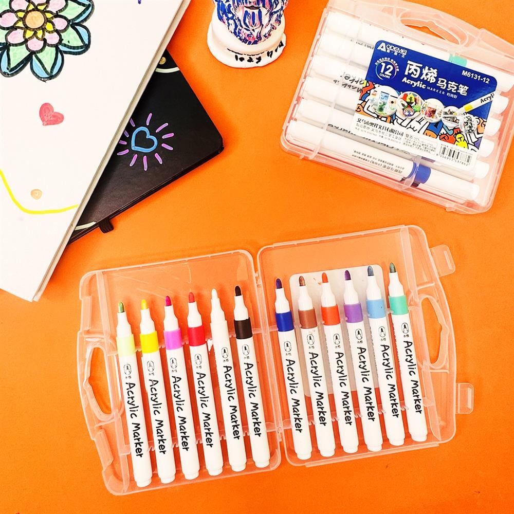 Kutulu 12'li Akrilik Kalem Set
