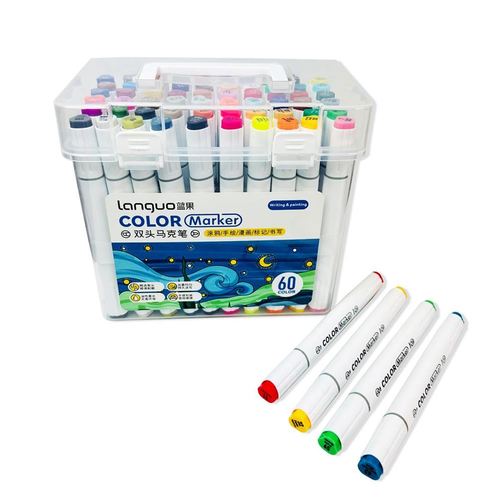 Languo Çift Taraflı 60'lı Marker Kalem Set