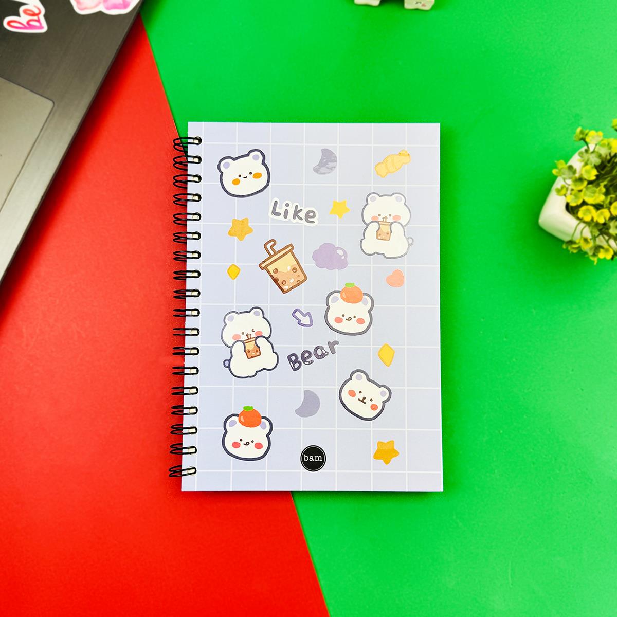 Leak Bear Tasarımlı Spiralli Defter