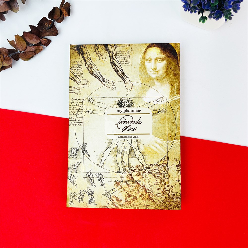Leonardo Da Vinci Tasarımlı Lastikli Defter