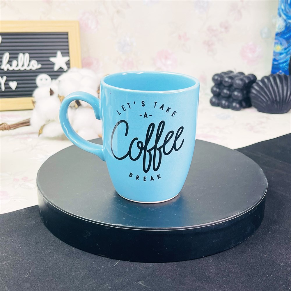 Let's Take A Coffee Break Mavi Kupa Toptan