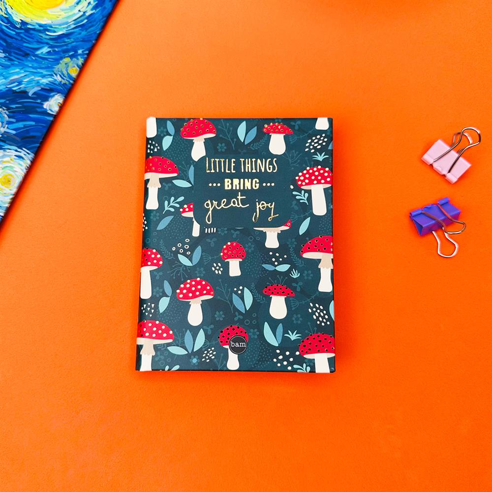Mantar Motto Tasarımlı Sert Kapaklı Mini Defter