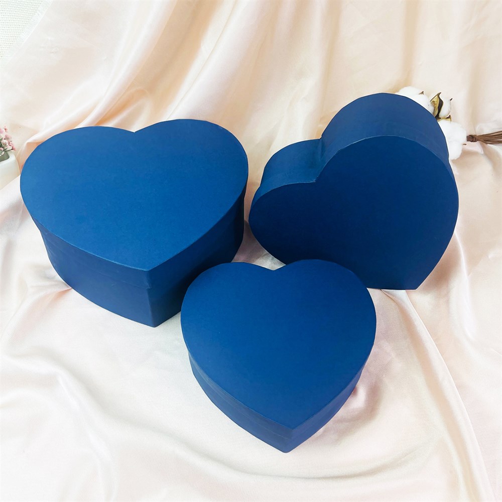 Mavi Kalp Tasarımlı 3'lü Kutu
