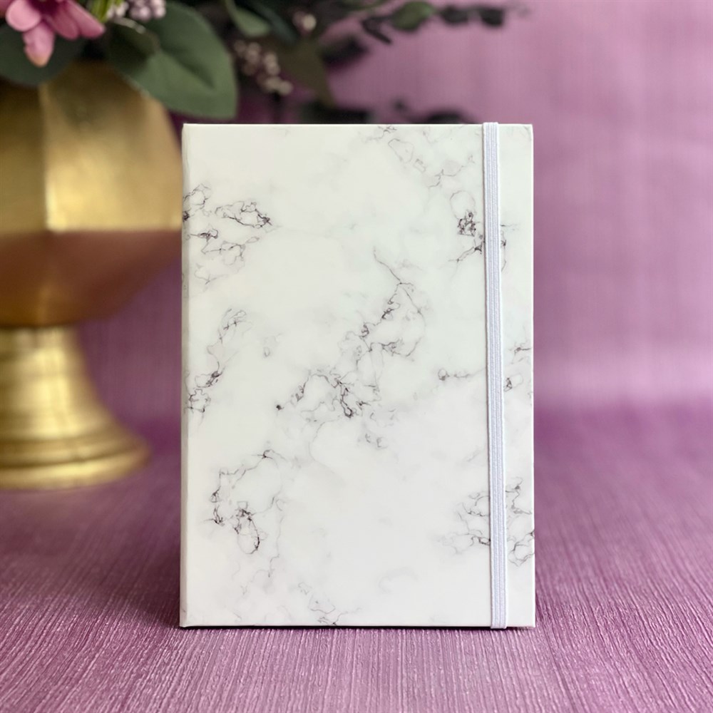 Mermer Tasarımlı Lastikli Defter