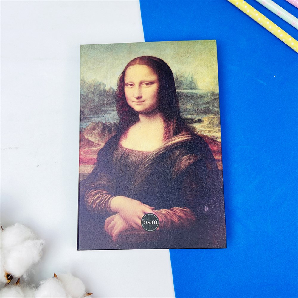 Mona Lisa Tasarımlı Lastikli Defter