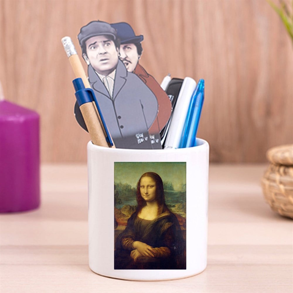 Mona Lisa Tasarımlı Seramik Kalemlik