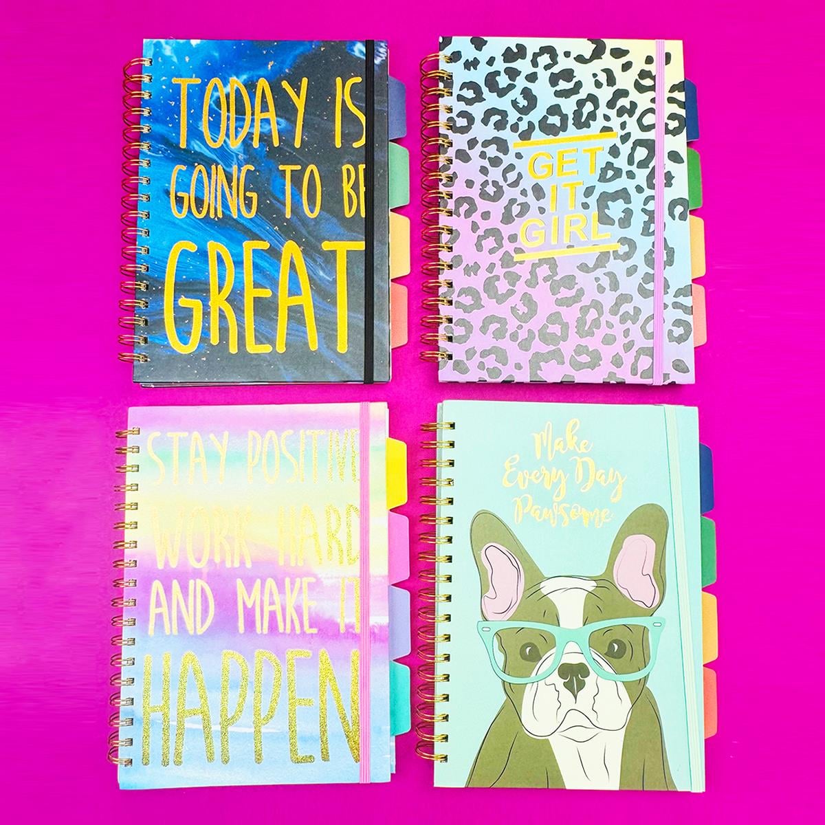 Motto Tasarımlı 4 Bölmeli Haftalık Planlayıcı Defter