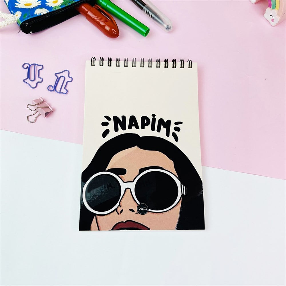 Napim Tasarımlı Spiralli Defter