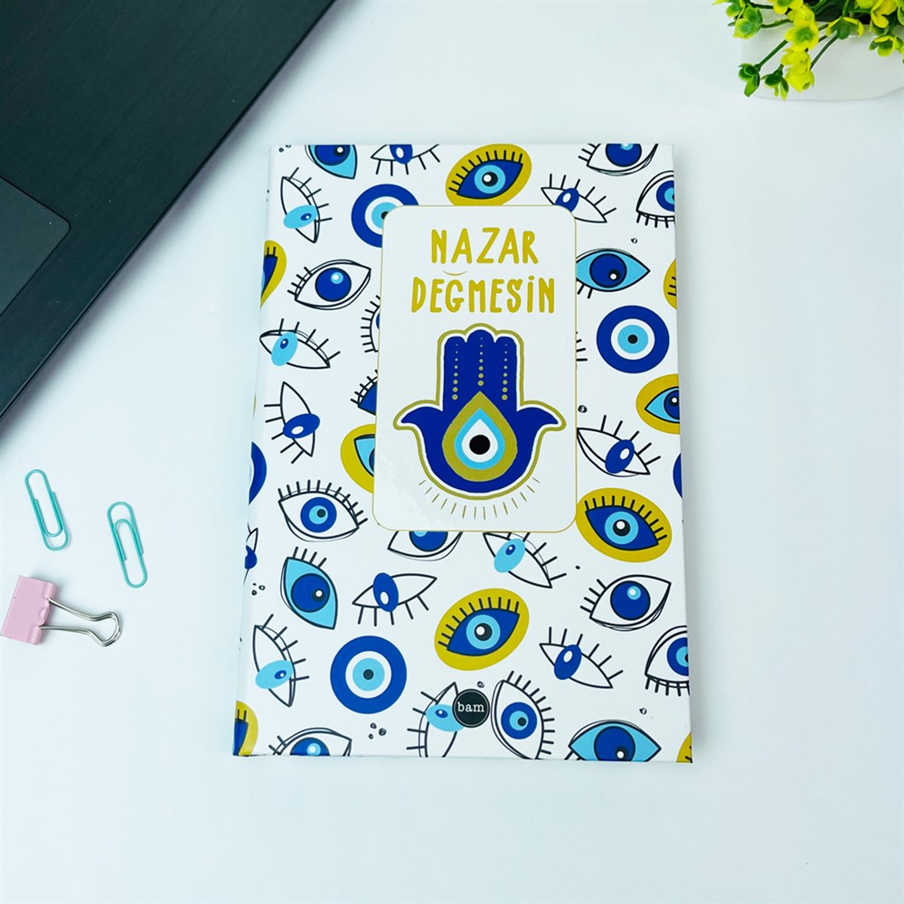 Nazar Değmesin Tasarımlı Lastikli Defter