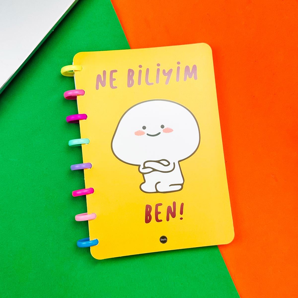 Ne Biliyim Ben Tasarımlı Kalp Spiralli Defter