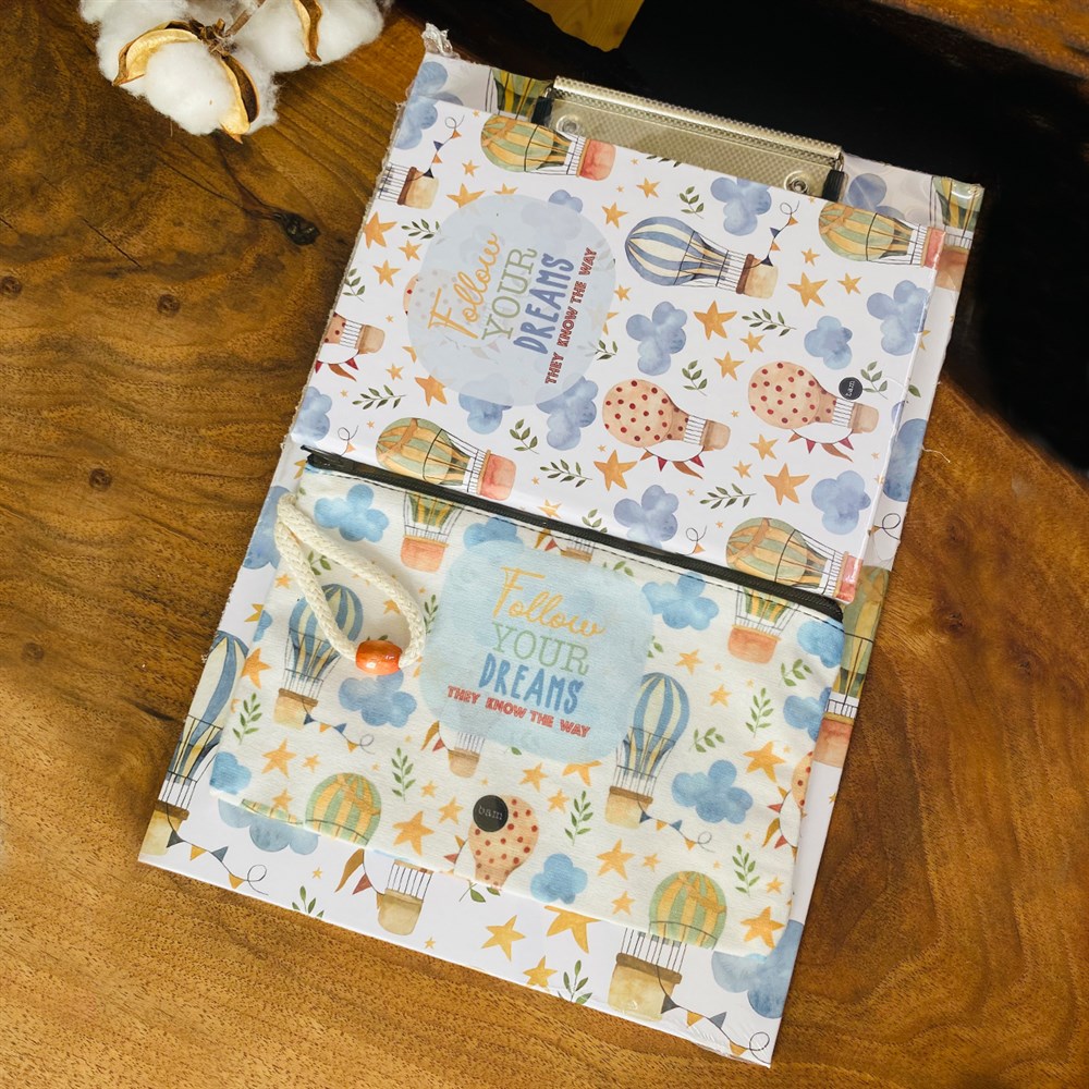 Paketli Balon Sekreterlik Defter Kalemlik Hediye Seti