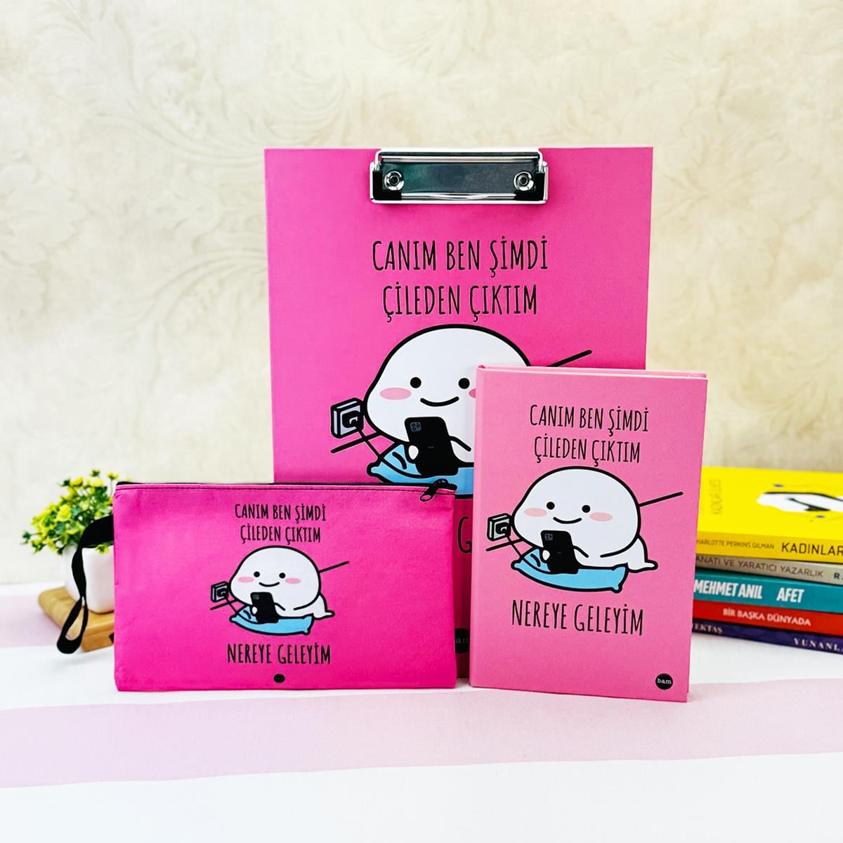 Paketli Çileden Çıktım Sekreterlik Defter Kalemlik Hediye Seti